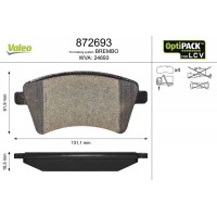 872693 VALEO Комплект гальмівних колодок дисковий гальм