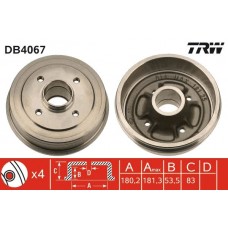 DB4067 TRW Гальмівний барабан