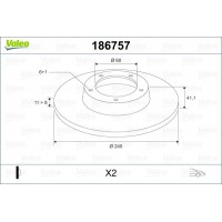 186757 VALEO Гальмівний диск