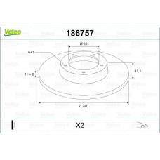 186757 VALEO Гальмівний диск
