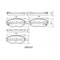 DBP2227 DANAHER Комплект гальмівних колодок дисковий гальм