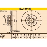 BAR24128 BARUM Гальмівний диск