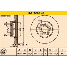 BAR24128 BARUM Гальмівний диск