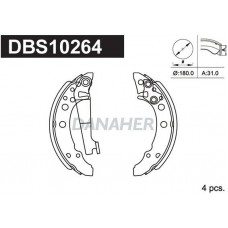 DBS10264 DANAHER Комплект гальмівних колодок