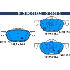 B1.G102-0812.2 GALFER КомплеК т гальмівних колодок, дискове гальмо