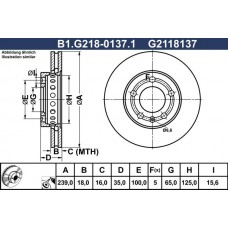 B1.G218-0137.1 GALFER Гальмівний диск