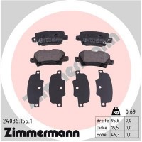 24086.155.1 ZIMMERMANN КомплеК т гальмівних колодок, дискове гальмо