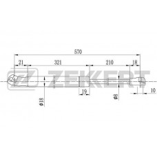 GF-1492 ZEKKERT Газова пружина кришка багажника