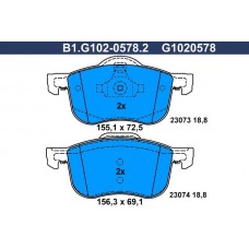 B1.G102-0578.2 GALFER Комплект гальмівних колодок дисковий гальм