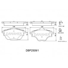 DBP2509/1 DANAHER Комплект гальмівних колодок дисковий гальм