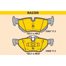BA2309 BARUM Комплект гальмівних колодок дисковий гальм
