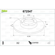 672547 VALEO Гальмівний диск