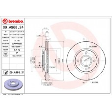 09.A968.24 BREMBO Гальмівний диск
