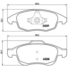 P 61 083 BREMBO Комплект гальмівних колодок дисковий гальм