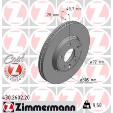 430.2602.20 ZIMMERMANN Гальмівний диск
