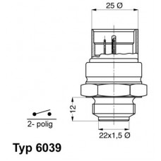 6039.95D BorgWarner (Wahler) Термовимикач вентилятор радіатора