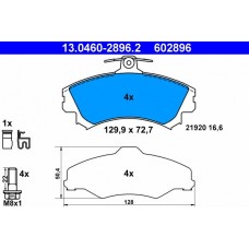 13.0460-2896.2 ATE Комплект гальмівних колодок дисковий гальм