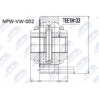 NPW-VW-002 NTY Шарнирный комплект, Привідний вал