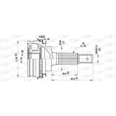 CVJ5337.10 OPEN PARTS Шарнирный комплект, Привідний вал