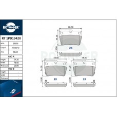 RT 1PD19420 ROTINGER Комплект гальмівних колодок дисковий гальм