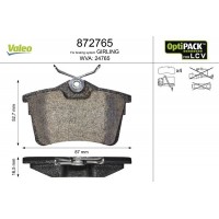 872765 VALEO Комплект гальмівних колодок дисковий гальм