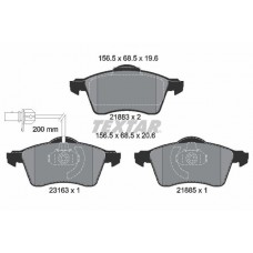 2188501 TEXTAR TEXTAR VW Гальмівні колодки передн. T4 96- (с датч.)