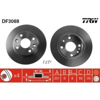 DF3088 TRW Гальмівний диск