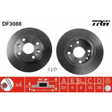 DF3088 TRW Гальмівний диск