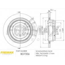 BD-7356 FREMAX Гальмівний диск