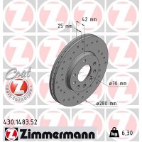 430.1483.52 ZIMMERMANN Гальмівний диск