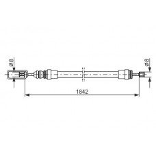 1 987 477 422 BOSCH Тросик, cтояночный тормоз