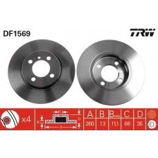 DF1569 TRW Гальмівний диск