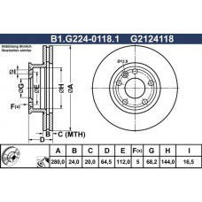 B1.G224-0118.1 GALFER Гальмівний диск