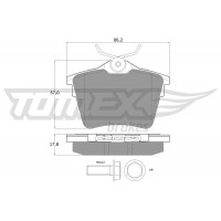 TX 14-69 TOMEX Brakes Комплект гальмівних колодок дисковий гальм