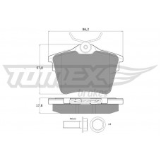 TX 14-69 TOMEX Brakes Комплект гальмівних колодок дисковий гальм