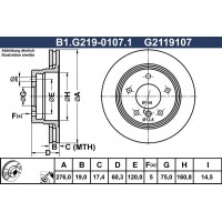B1.G219-0107.1 GALFER Гальмівний диск