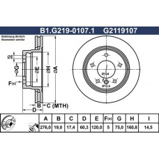 B1.G219-0107.1 GALFER Гальмівний диск