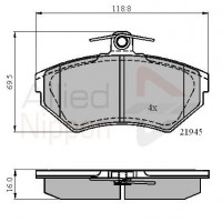 ADB0989 COMLINE Комплект гальмівних колодок дисковий гальм