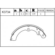 K3734 ASIMCO Комплект гальмівних колодок