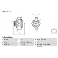 0 986 045 380 BOSCH Генератор