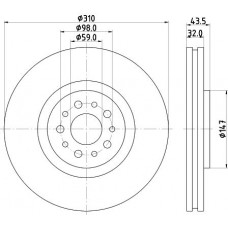 8DD 355 109-131 HELLA Гальмівний диск