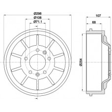 8DT 355 301-021 HELLA PAGID Гальмівний барабан