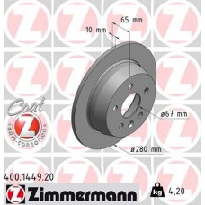 400.1449.20 ZIMMERMANN Гальмівний диск