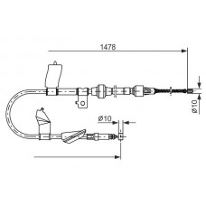 1 987 477 448 BOSCH Тросик, cтояночный тормоз