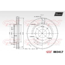 883417 MAXTECH Гальмівний диск