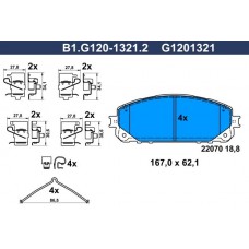 B1.G120-1321.2 GALFER Комплект гальмівних колодок дисковий гальм
