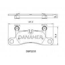 DBP2233 DANAHER Комплект гальмівних колодок дисковий гальм