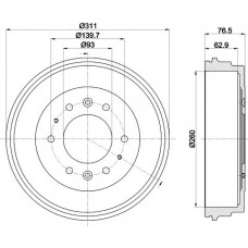 8DT 355 301-841 HELLA PAGID Гальмівний барабан