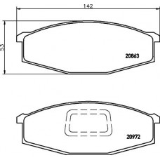 8DB 355 026-811 HELLA PAGID Комплект гальмівних колодок дисковий гальм