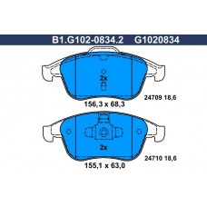 B1.G102-0834.2 GALFER Комплект гальмівних колодок дисковий гальм